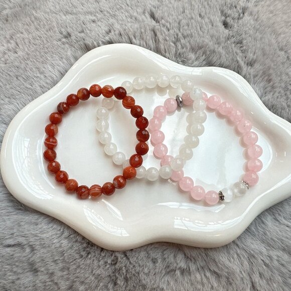 New Set of 3 Natural Semi-Precious Stones Bracelets - Picture 2 of 8